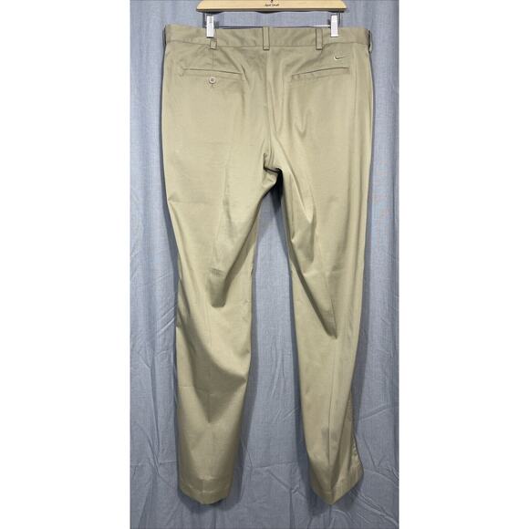 NIKE Golf Performance Pants Adult 38 x 34 Tan Dri-Fit Chino Stretch Khaki Sporty - Picture 2 of 8